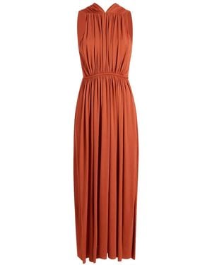 Another Tomorrow Shirred Cutout Dress