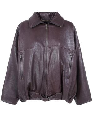 Emmeci Belted Zip-Up Jacket - Purple