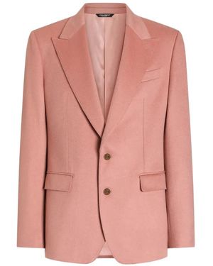 Dolce & Gabbana Sicilia Light Single-Breasted Cashmere Jacket - Pink