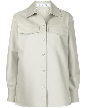Off-White c/o Virgil Abloh Raw-Edge Shirt Jacket - Gray
