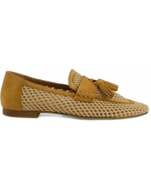 Corina Tassel-Detail Mesh Loafers - Natural