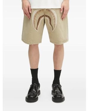 A Bathing Ape Garment-Dyed Denim Shorts - Natural