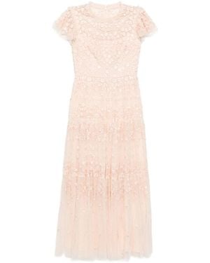 Needle & Thread Floral-Embroidered Dress - Pink