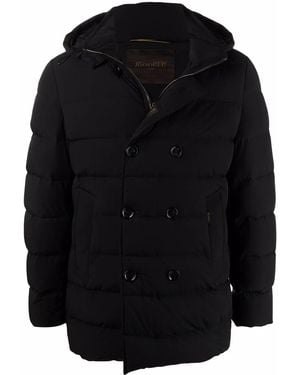 Moorer Florio Double-Breasted Padded Coat - Black