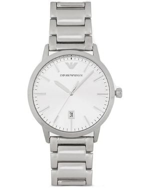 Emporio Armani Montre À Détail De Logo 43 Mm - White