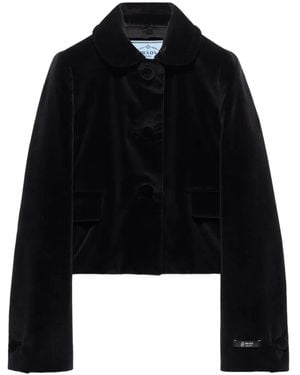 Prada Velvet Bomber Jacket - Black