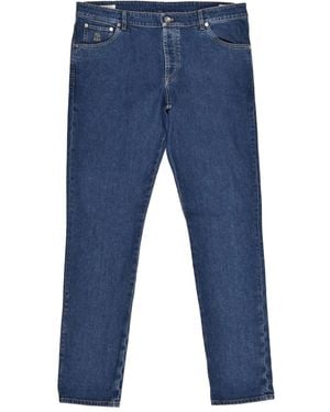 Brunello Cucinelli ロゴパッチ ジーンズ - ブルー
