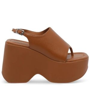 Vic Matié Sensory Leather Sandals - Brown