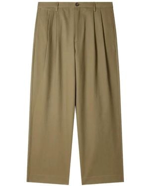 Paul Smith Relaxed-Fit Khaki Cotton-Twill Pleated Pants - Green