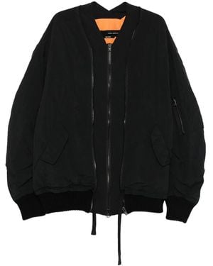 Isabel Benenato Zip-Detail Bomber Jacket - Black