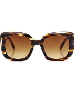 Tom Ford Carla Square-Frame Sunglasses - Brown