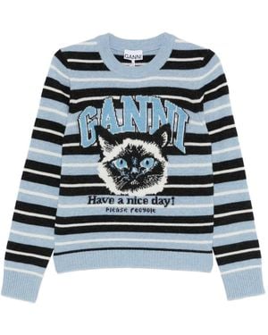 Ganni Striped Top - Blue