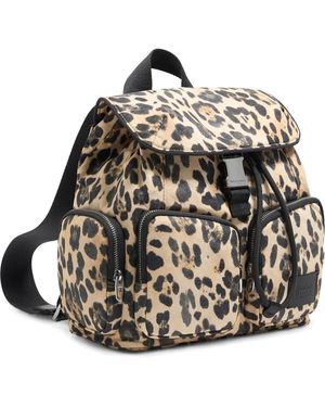 Bimba Y Lola Medium Leopard-Print Backpack - Black