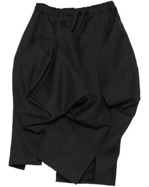 Comme des Garçons Draped Asymmetric Midi Skirt - Black