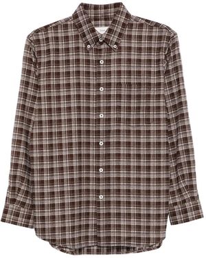 DUNST Check Button-Down Shirt - Brown