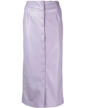 Erika Cavallini Semi Couture Faux-Leather Pencil Skirt - Purple