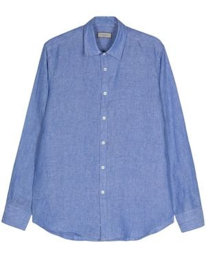 Canali Long-Sleeve Linen Shirt - Blue