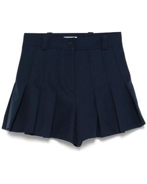 Sandro Geplooide Shorts - Blauw