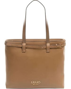 Liu Jo Belt-Detail Tote Bag - Natural