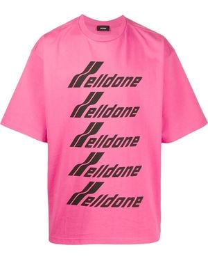 we11done Oversized Logo-Print T-Shirt - Pink