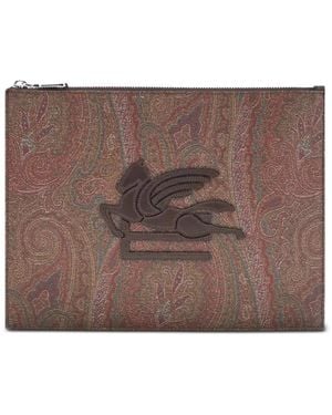 Etro Clutch mit Paisleymuster - Braun