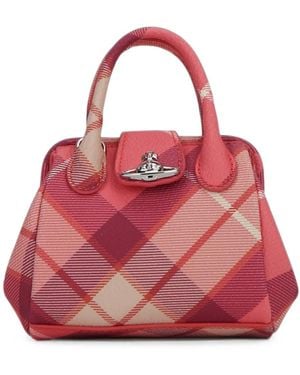 Vivienne Westwood Mini Cabas Pamela À Carreaux - Pink