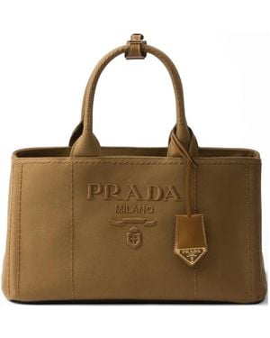 Prada Large Jardinière Tote Bag - Brown