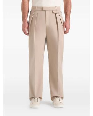 Manière De Voir Twin Pleat Tailored Trousers - Natural