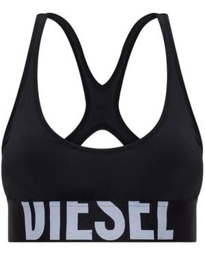 DIESEL Allison-D-Pop Logo-Embellish Sports Bra - Black