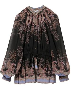 Zimmermann All-Over Floral Print Blouse - Black
