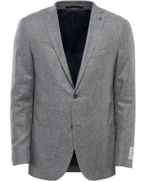 Corneliani Single-Breasted Silk Blazer - Grey