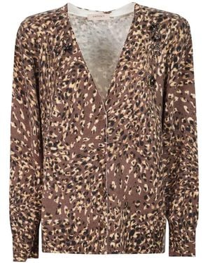 Twinset Cardigan Mit Leopardenmuster - Braun