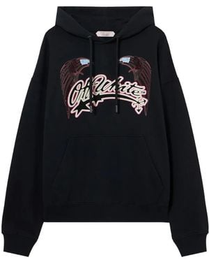 Off-White c/o Virgil Abloh Swarovski Double Eagle Hoodie - Black