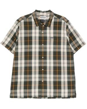 Barbour Tartan-Pattern Seersucker Shirt - Grey