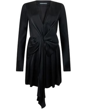 Alberta Ferretti Knot-Detail Draped Mini Dress - Black