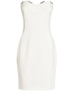 Genny Cady Sweetheart-Neck Midi Dress - White