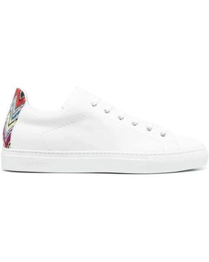 Missoni Zigzag-Trimmed Leather Trainers - White