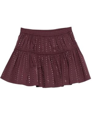 Maje Sequin-Embellished Ruffled Mini Skirt - Purple