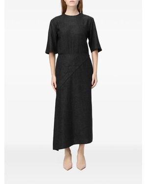 CRI.DA Beatrice Asymmetric-Hem Maxi Dress - Black