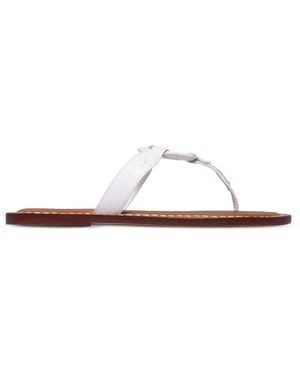 Bernardo Matrix Ring-Details Sandals - White