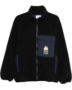 Maison Kitsuné Casual Fleece Zipped Jacket Clothing - Black