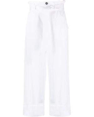 Lorena Antoniazzi Belted High-Waisted Trousers - White