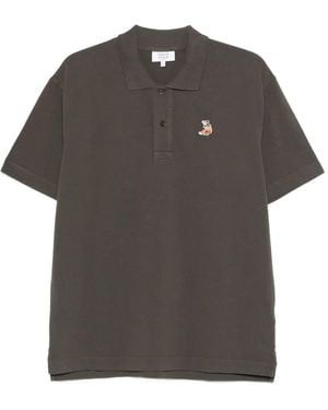 Maison Kitsuné Logo Polo Shirt - Gray