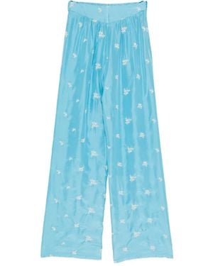 forte_forte Embroidered Pants - Blue