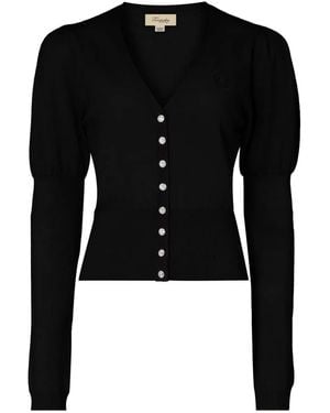 Temperley London Puff-Sleeve Cardigan - Black