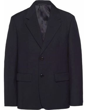 Prada Blazer De Lana De - Azul