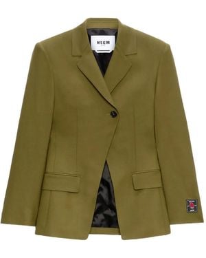 MSGM Single-Breasted Blazer - Green