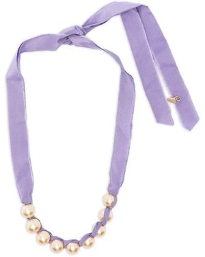 forte_forte Faux-Pearl Necklace - Blue
