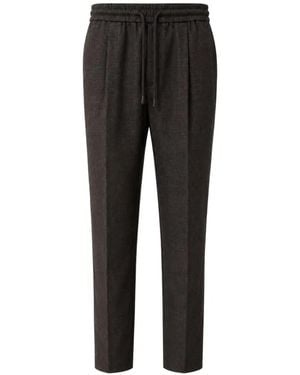 Jacob Cohen Dark Stretch Nylon Tapered-Leg Trousers With Drawstring - Black