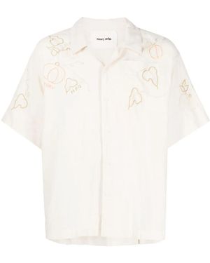 STORY mfg. Graphic-Print Short-Sleeved Shirt - White